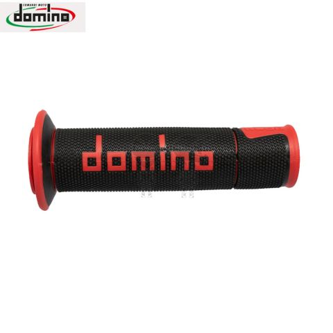 Puños DOMINO On Road RACING Negro/Rojo 120mm