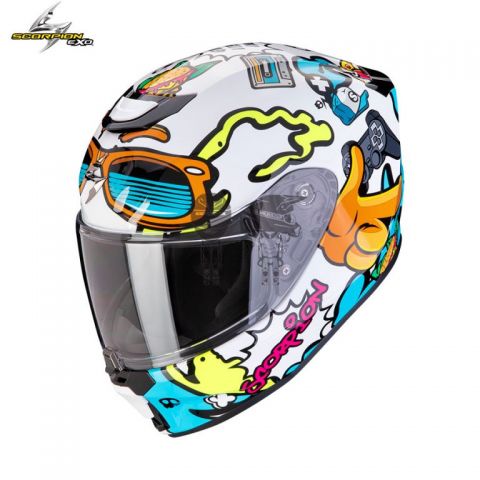 Casco SCORPION EXO-Junior Air FUN Blanco/Azul