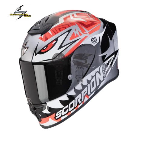 Casco SCORPION EXO-R1 Evo Air Zaccone Plata Negro