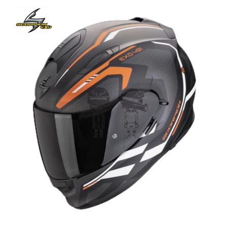 Casco SCORPION EXO-491 KRIPTA NEGRO MATE NARANJA