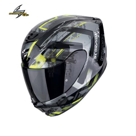 Casco SCORPION EXO-391 CLUTTER NEGRO-AMARILLO NEON