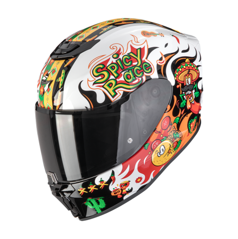 Casco SCORPION EXO-Junior Air YUCATAN Blanco-Naran