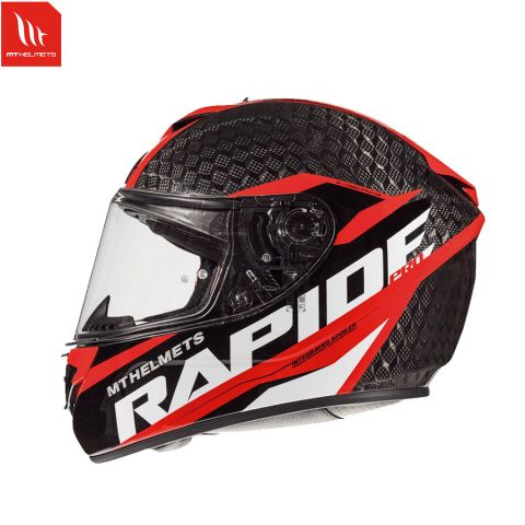 Casco MT RAPIDE Pro Kid C3 Carbón Rojo Brillo