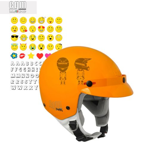 Casco CGM 204S Cuba Smile (+adhesivo) Naranja
