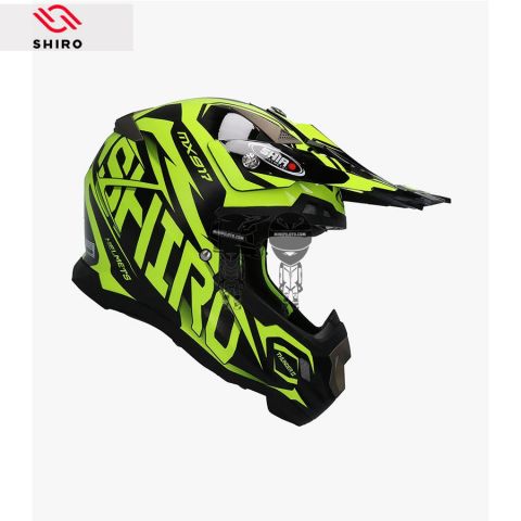 Casco SHIRO MX-917 Thunder Kid Amarillo Flúor