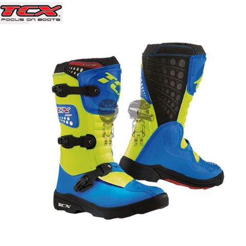 Botas TCX COMP Kid Azul Royal/Amarillo Flúor