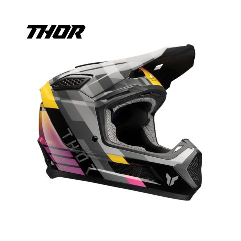 Casco Thor Youth Fleet Camber Gris/Amarillo/Morado