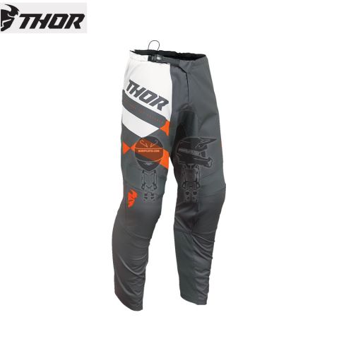 Pantalón THOR S23 Checker Youth Gris/Naranja