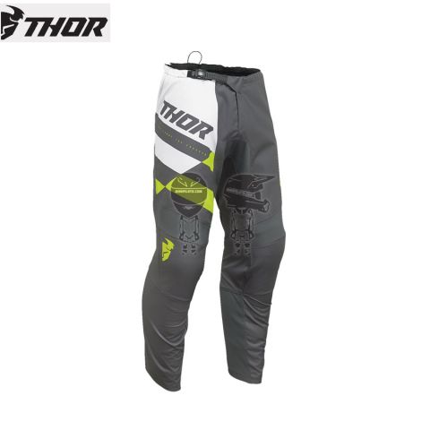 Pantalón THOR S23 Checker Youth Gris/Verde