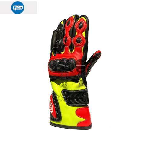 Guantes QNA Mini Racing Kids Negro/Am. Flúor/Rojo