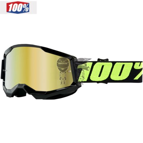 Gafas 100% Strata 2 Negro/Mirror Gold